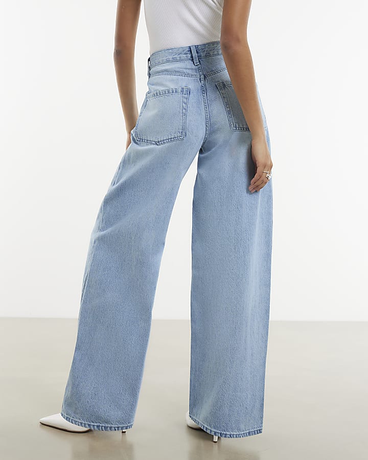 blu baggy jeans a gamba larga