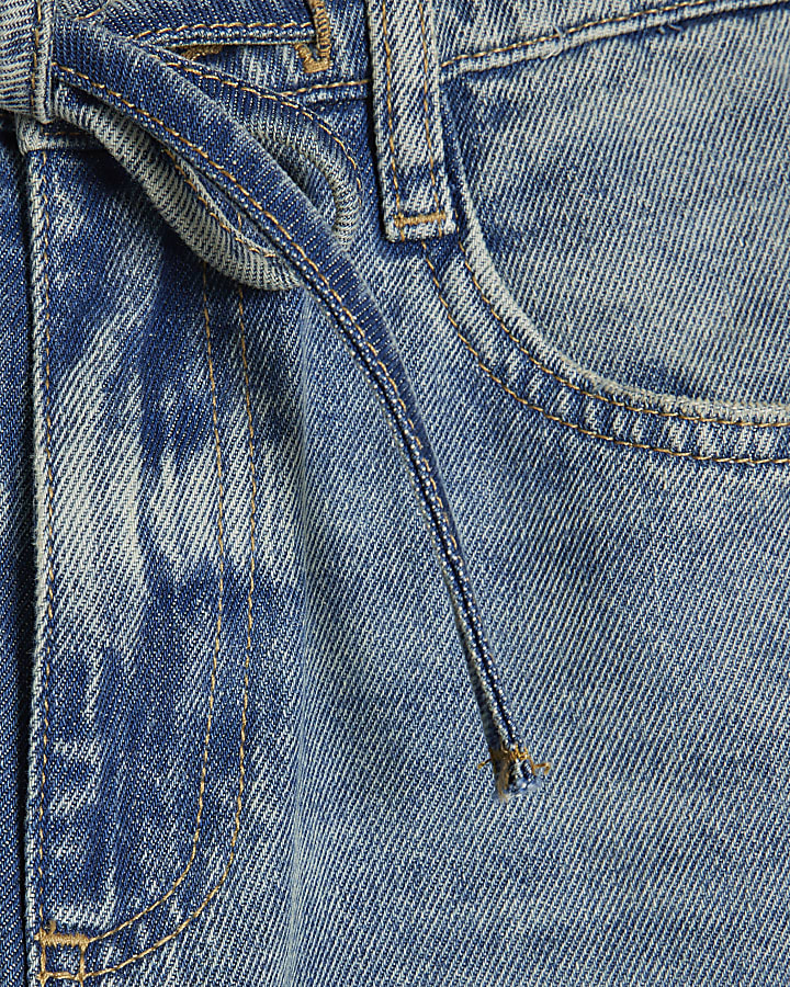 blu coulisse jeans a gamba larga