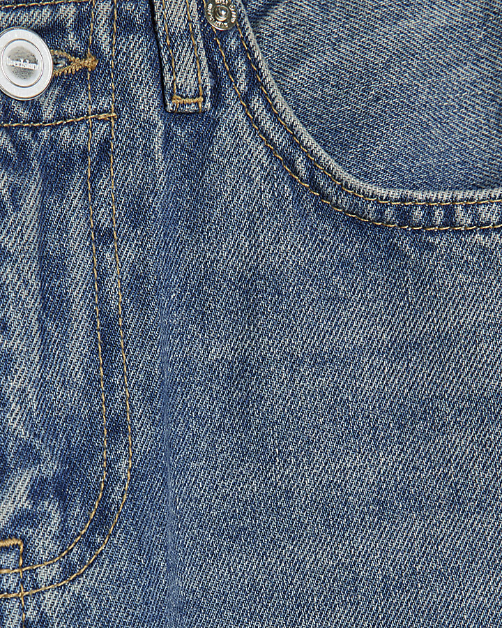 blu a vita alta jeans a gamba larga