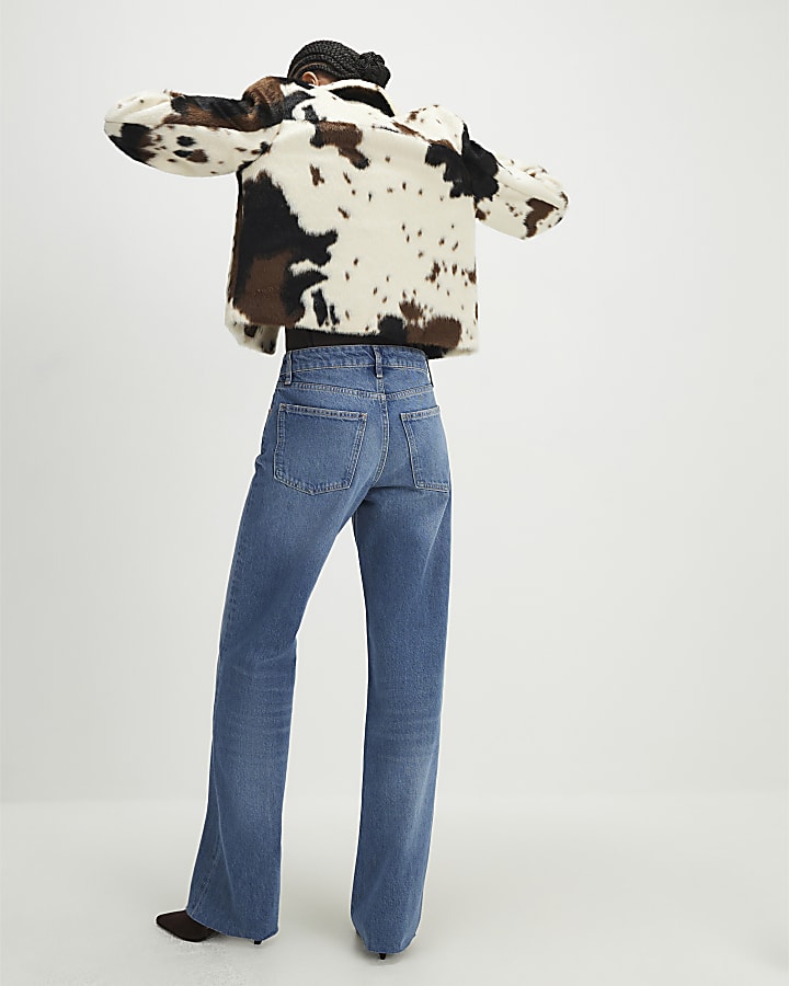 blu raw orlo jeans a gamba larga