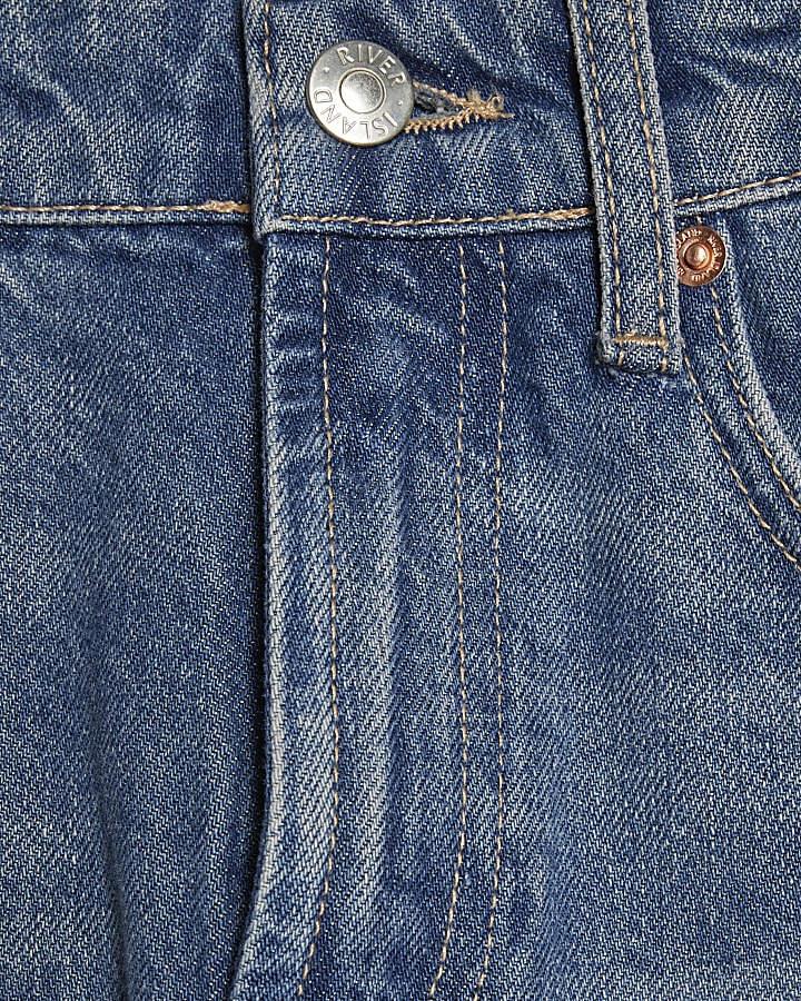 blu raw orlo jeans a gamba larga