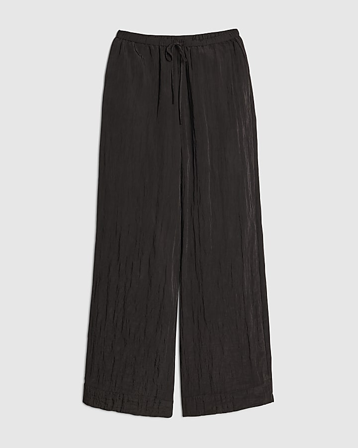 nero con texture di gamba dritta pantaloni