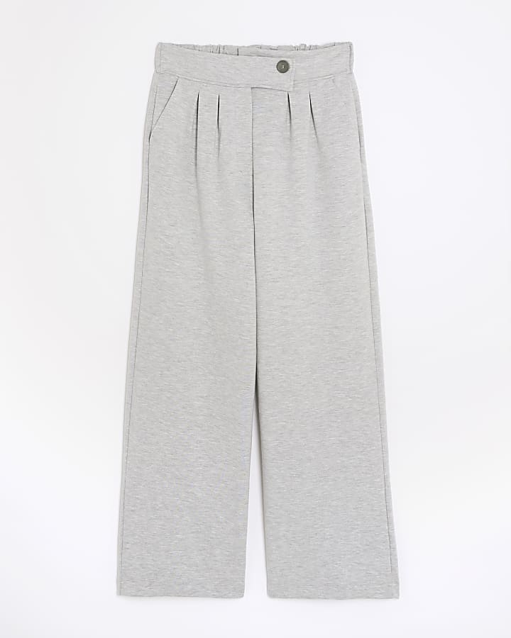 grigio su misura jersey pantaloni a gamba larga