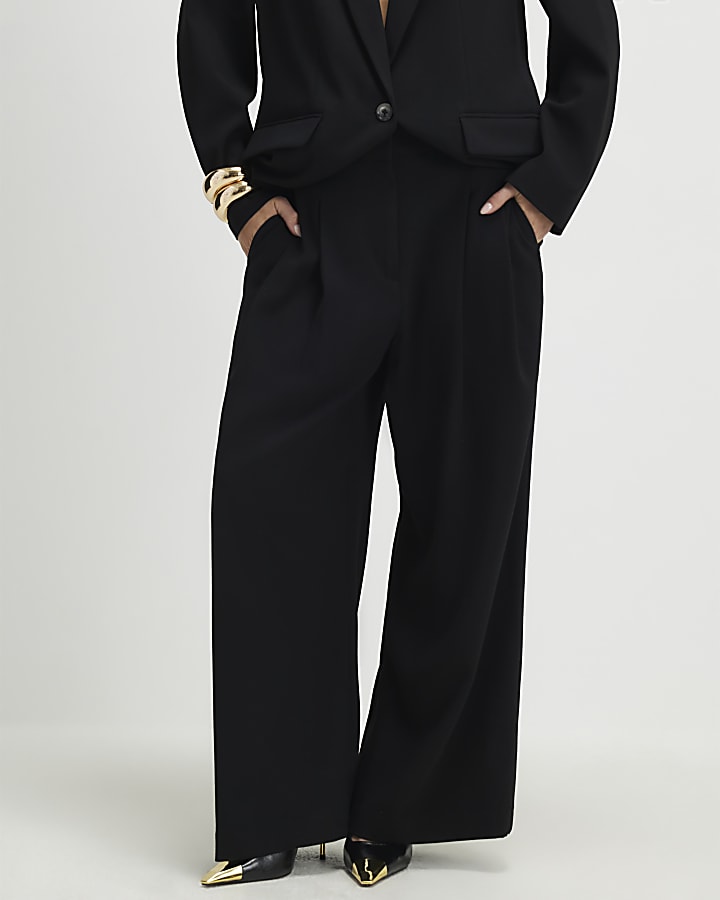 petite nero pantaloni a gamba larga