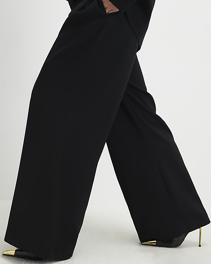 petite nero pantaloni a gamba larga