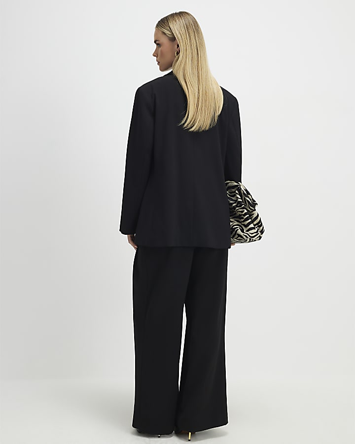 petite nero pantaloni a gamba larga