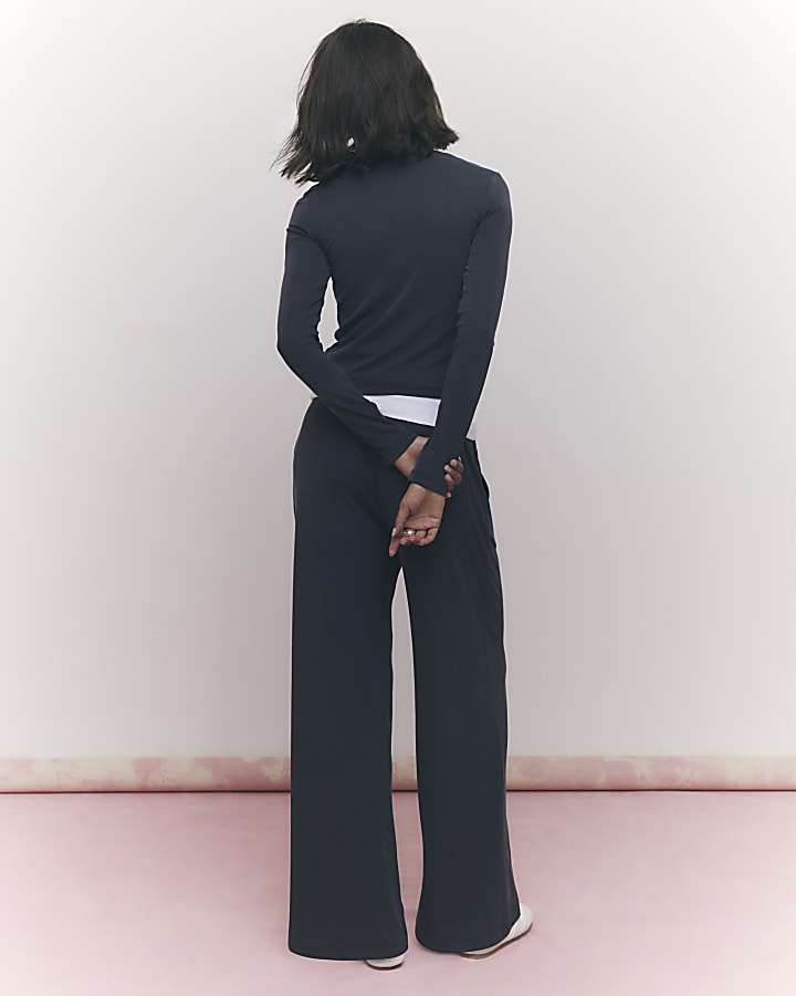 grigio soft touch pantaloni a gamba larga