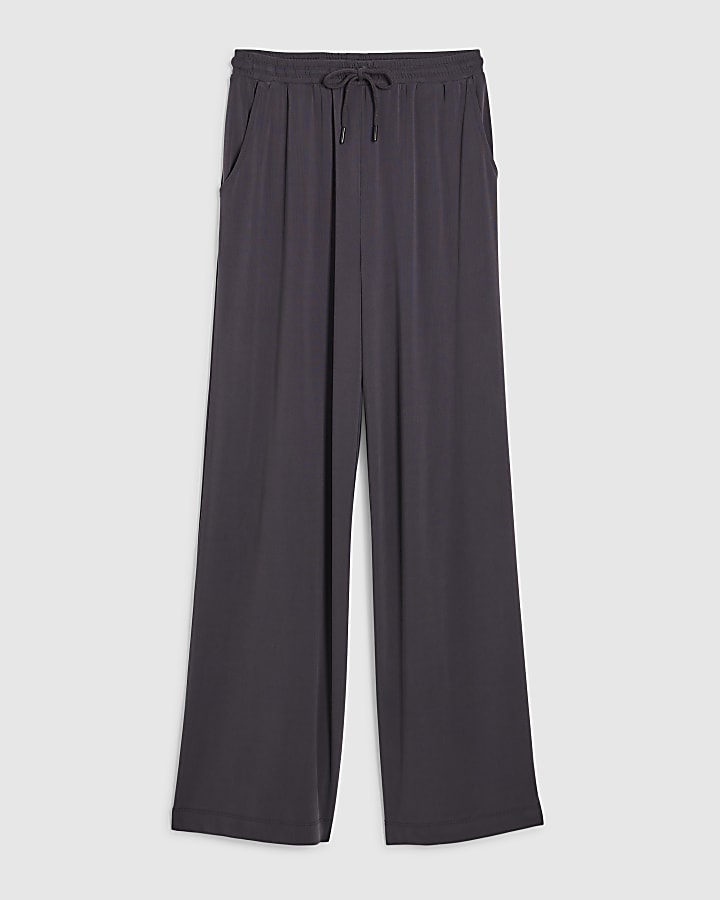 grigio soft touch pantaloni a gamba larga