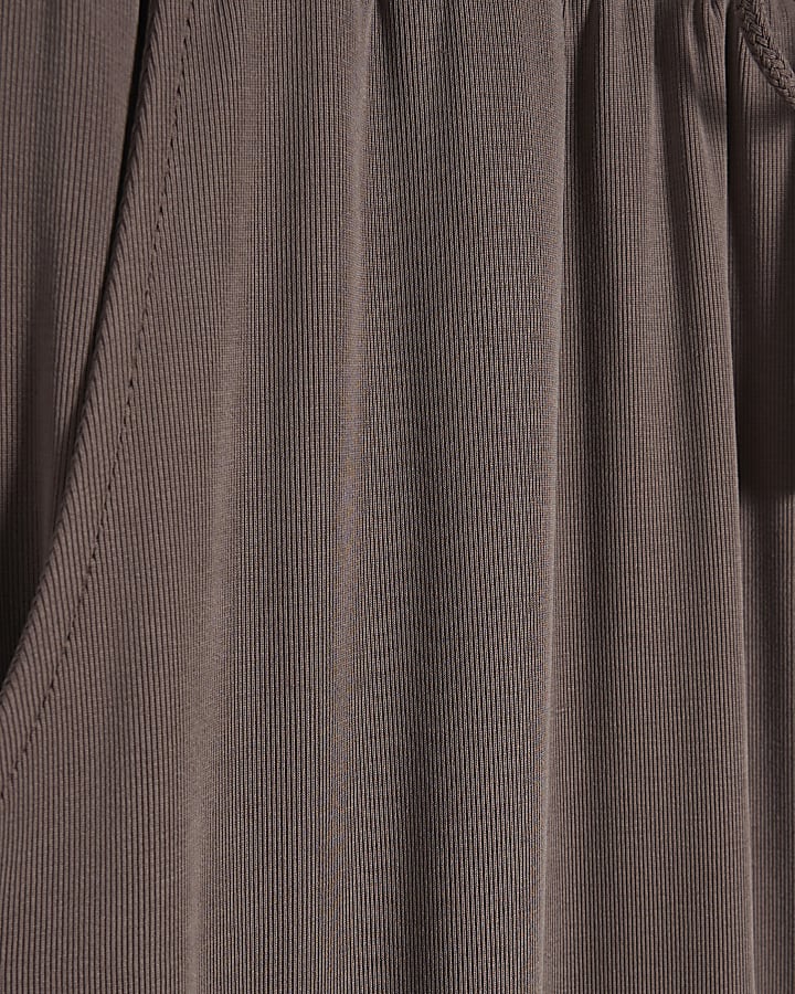 brown soft touch pantaloni a gamba larga