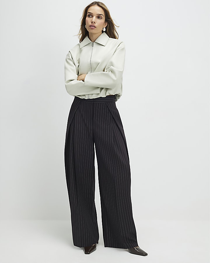 brown stripe pantaloni a gamba larga