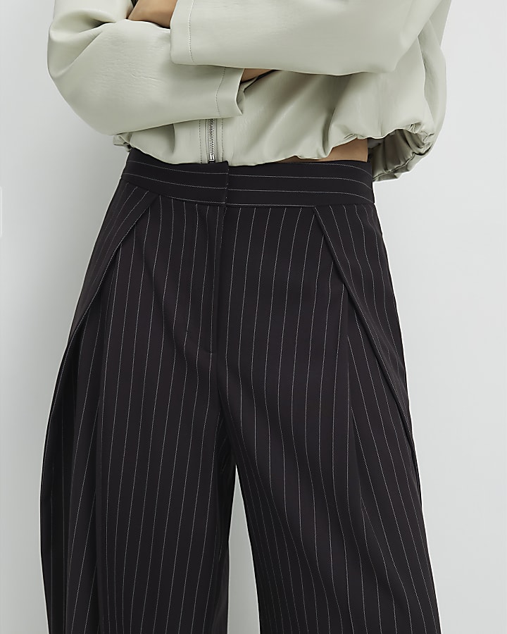 brown stripe pantaloni a gamba larga