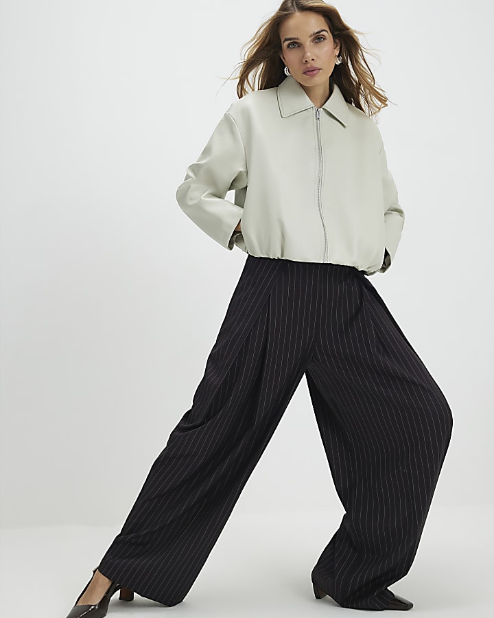 brown stripe pantaloni a gamba larga