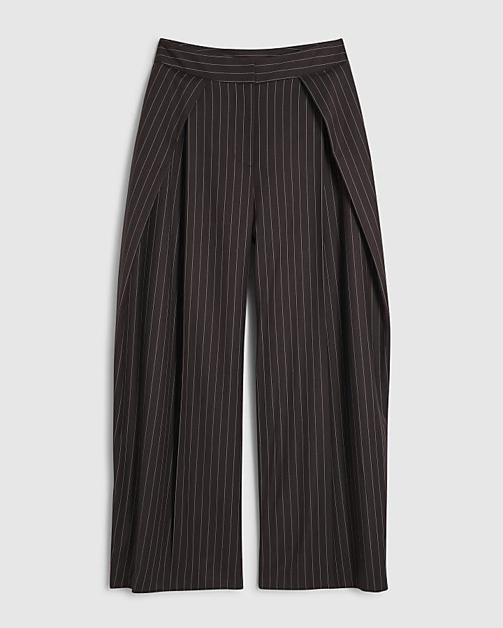 brown stripe pantaloni a gamba larga