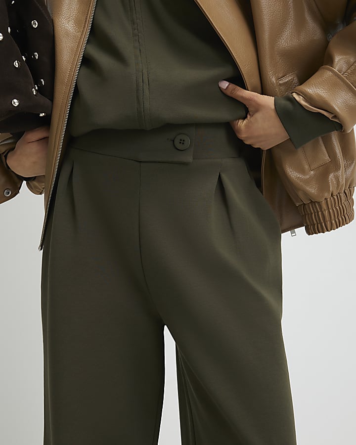 khaki jersey su misura pantaloni a gamba larga