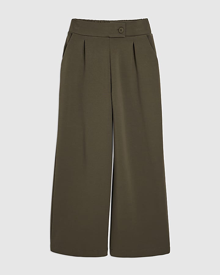 khaki jersey su misura pantaloni a gamba larga