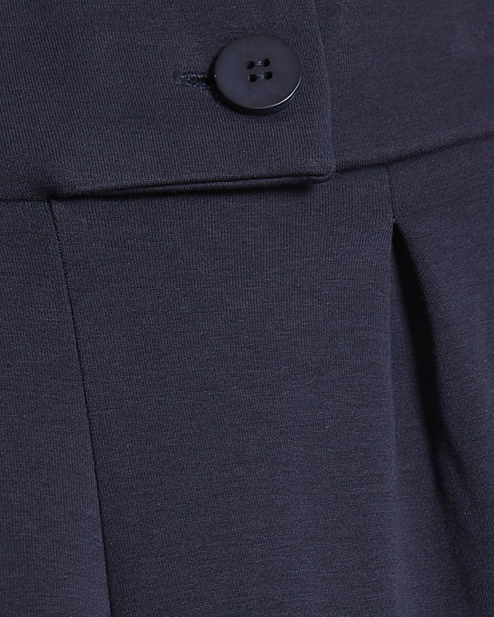 navy jersey su misura pantaloni a gamba larga