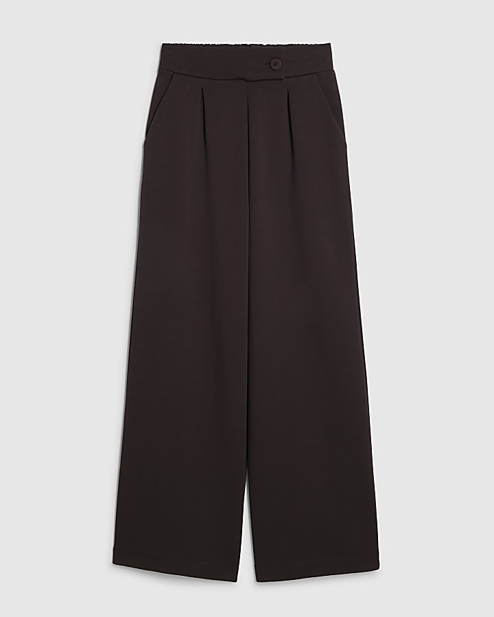 brown jersey su misura pantaloni a gamba larga
