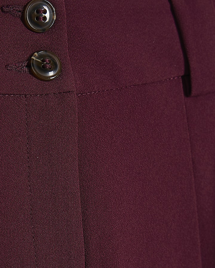 rosso a pieghe pantaloni a gamba larga