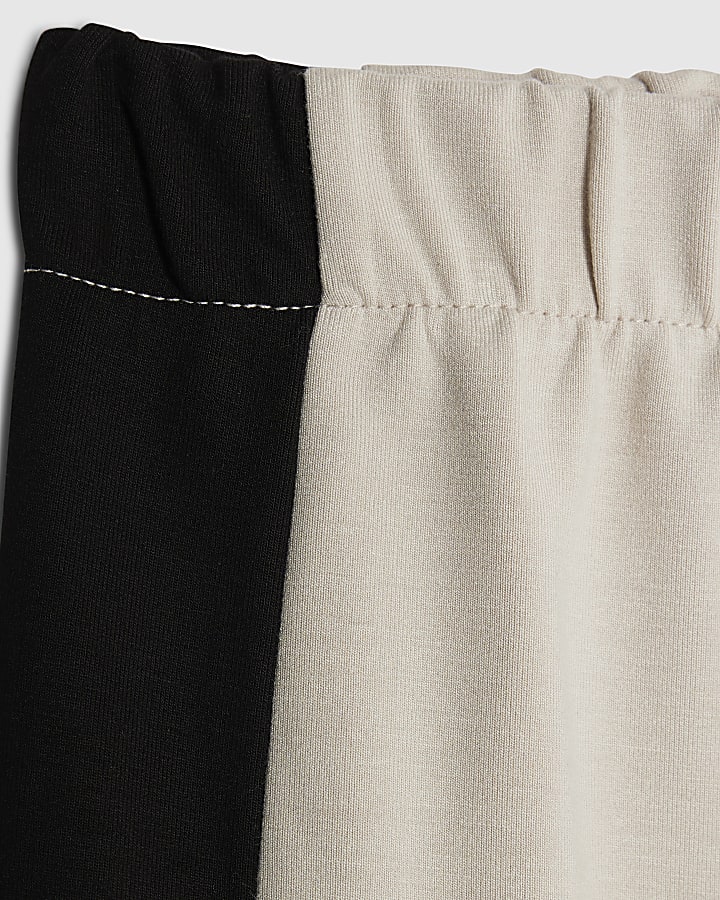 crema di blocco di colore pantaloni a gamba larga