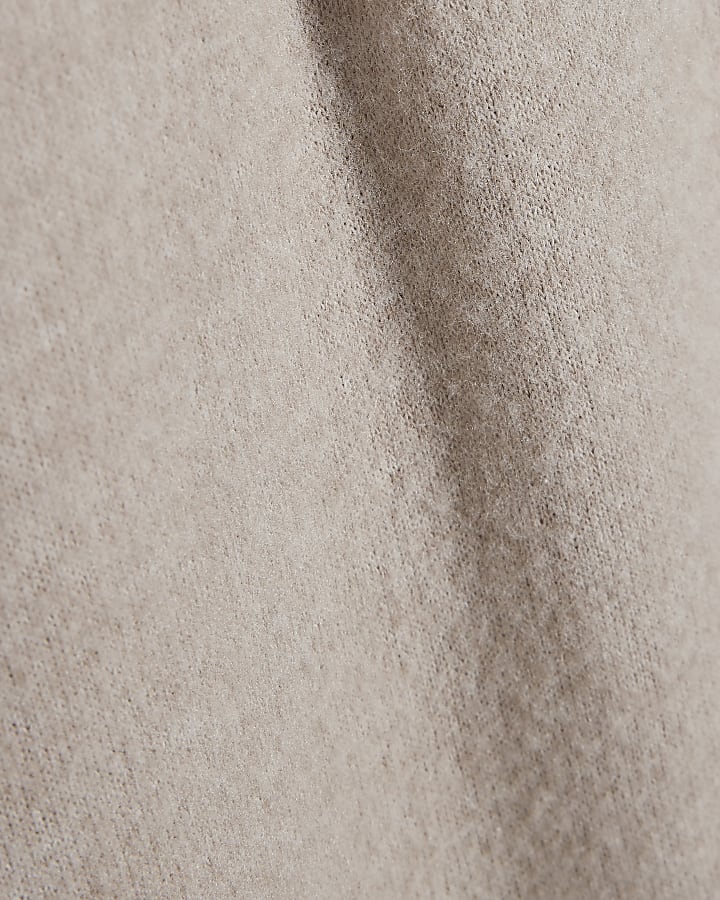 beige accogliente pantaloni a gamba larga