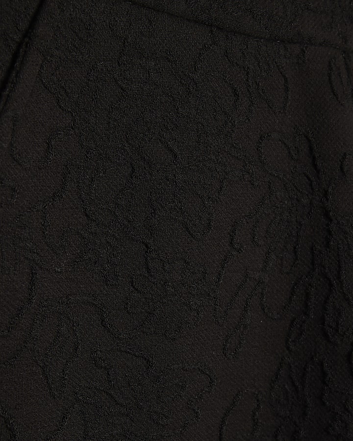jacquard nero pantaloni a gamba larga