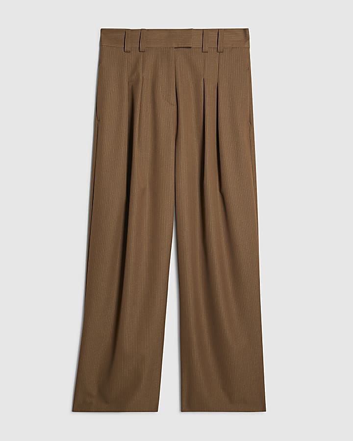 brown stripe pantaloni a gamba larga