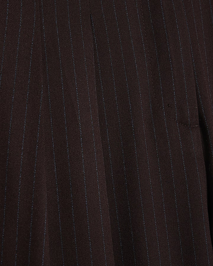 rosso gessato a pieghe pantaloni a gamba larga