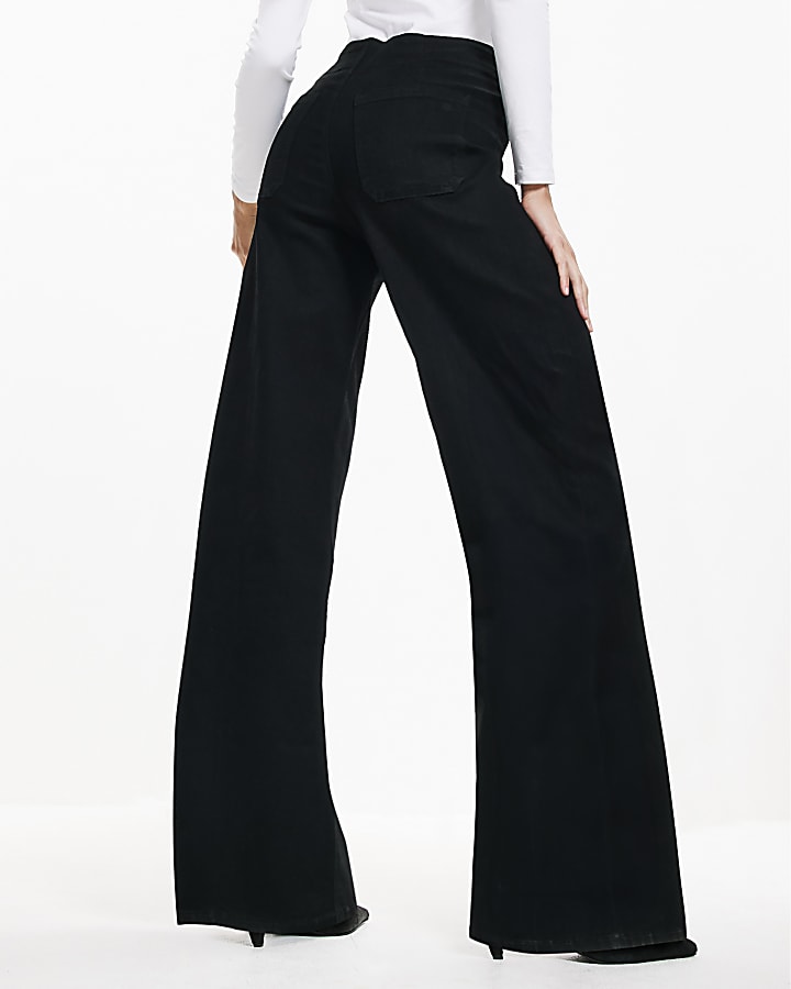 nero pull-on scolpire palazzo jeans