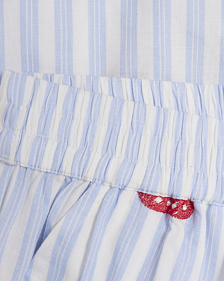 blu fragola tre pezzi set loungewear