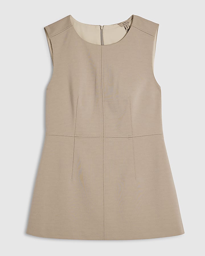 crema senza maniche tunica top
