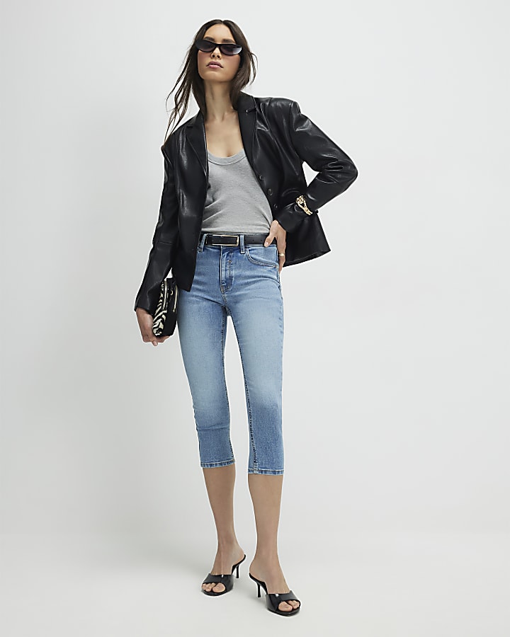 blu skinny capri jeans