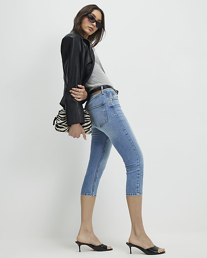 blu skinny capri jeans