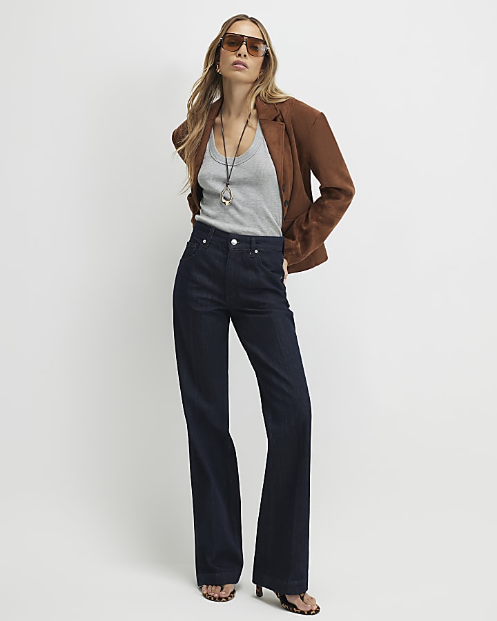 blue mid rise jeans bootcut