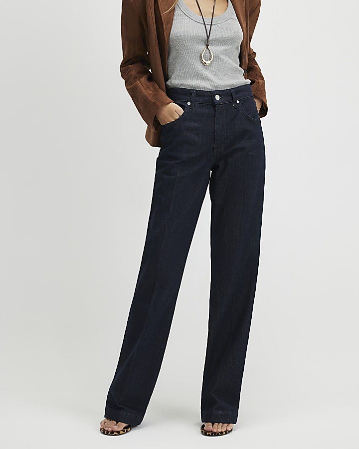blue mid rise jeans bootcut