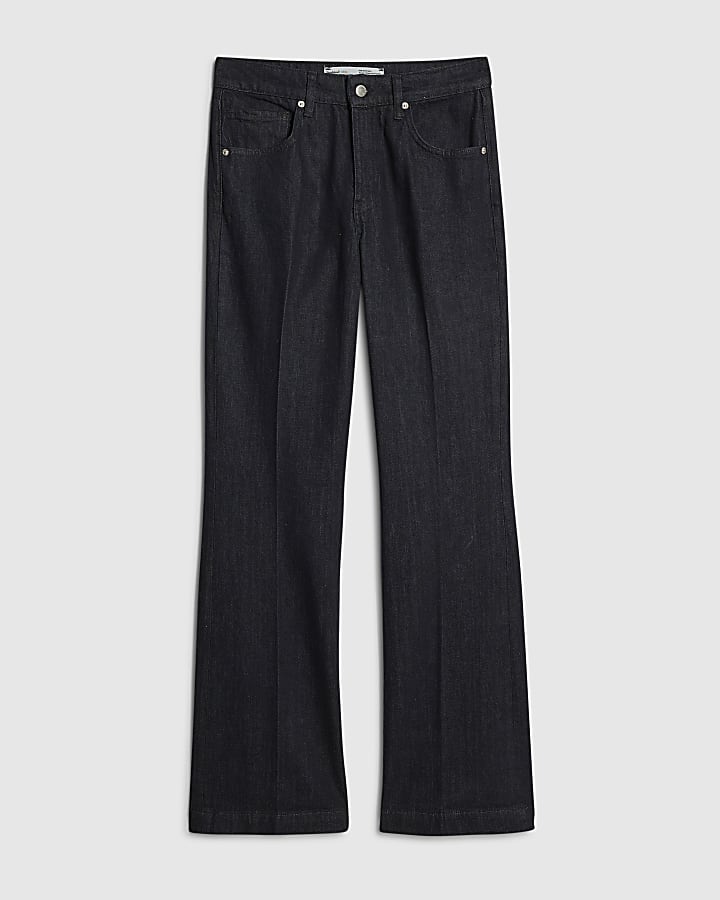 blue mid rise jeans bootcut