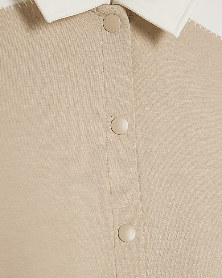 colore beige bloccato polo shirt